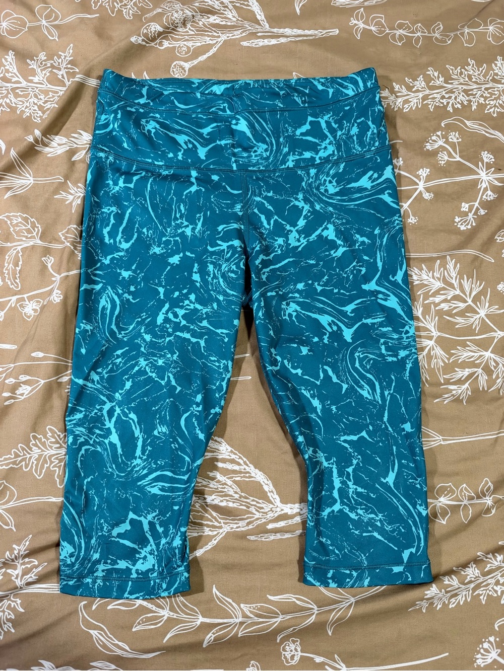 Athleta Teal Marble Capri Leggings for Kids